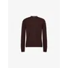 Tom Ford Mens Cocoa Crewneck Ribbed Cashmere-knit Jumper In Brown