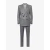 Tom Ford Mens Dark Grey Dyllan Double-breasted Wool Suit In Gray