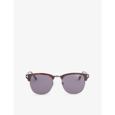 Tom Ford Mens Dark Havana / Smoke Ft248 Henry Polarized Acetate Sunglasses In Metallic