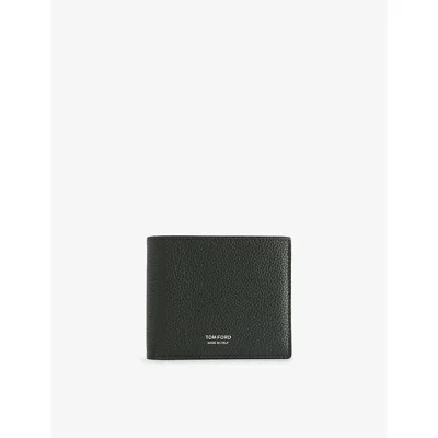 Tom Ford Mens  T-line Classic Leather Bifold Wallet In Green