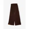 Tom Ford Mens Logo-tab Brushed Cashmere Scarf Dark Taupe