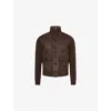 Tom Ford Mens Deep Brown Funnel-neck Ribbed-sleeve Suede And Wool Jacket In Brown