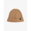 Tom Ford Mens Doe Branded-tab Ribbed Cashmere Beanie Hat In Brown