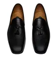 Tom Ford Mens Grain Leather Bailey Tassel Slippers In Black In Multi