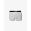 Tom Ford Mens Grey Logo-embroidered Cotton-blend Jersey Boxers In Red