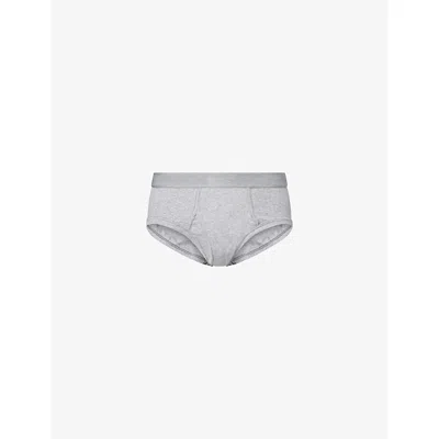 Tom Ford Mens Grey Mela Tonal-logo Stretch-cotton Boxer Briefs In Gray