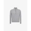 Tom Ford Mens Grey Melange Funnel-neck Half-zip Cashmere Jumper In Gray