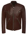 Tom Ford Leather Biker Jacket In Multi