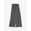 Tom Ford Mens Light Charcoal Logo-tab Brushed Cashmere Scarf