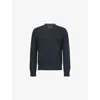 Tom Ford Mens Light Grey Crewneck Knitted Wool Cashmere Blend Jumper In Gray
