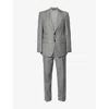 Tom Ford Mens  Sharkskin Shelton Regular-fit Wool Suit In Light Grey