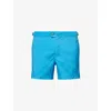Tom Ford Mens Medium Blue White Regular-fit Contrasting-piping Woven Swim Shorts In Blue