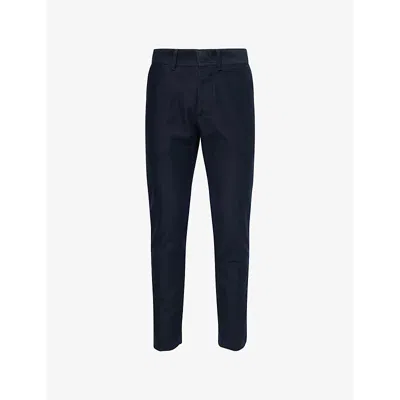 Tom Ford Mens Straight-leg Brushed Cotton Chino Trousers Midnight Navy