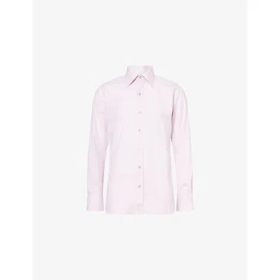 Tom Ford Mens Pink Slim-fit Long-sleeves Cotton-poplin Shirt