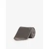 Tom Ford Mens Geometric-pattern Silk Tie Platinum