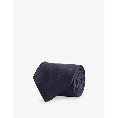 Tom Ford Mens Polka Dot Silk Tie Navy