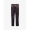 Tom Ford Mens Prune Contrast-striped Relaxed-fit Woven Joggers In Purple