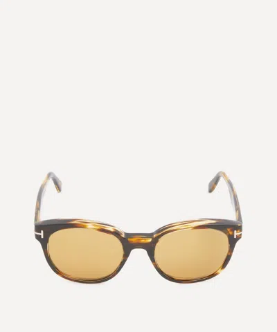 Tom Ford Mens Round Tortoiseshell Sunglasses In Brown