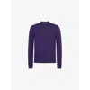 Tom Ford Mens Royal Purple Crewneck Ribbed Cashmere-knit Jumper In Purple