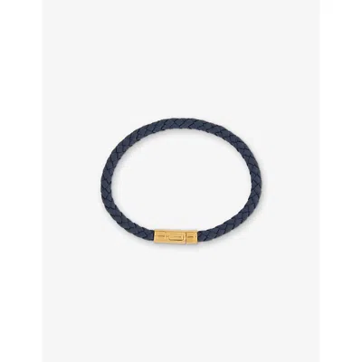 Tom Ford Mens Sapphire Braided Leather Bracelet