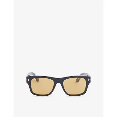 Tom Ford Mens Shiny Black  / Brown Ft1303 Smith Acetate Sunglasses