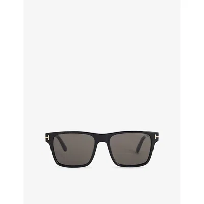 Tom Ford Mens Shiny Black Ft1205 Calder Square-frame Acetate Sunglasses In Gold