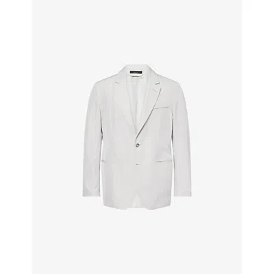 Tom Ford Mens Silver Moon Parachute Poplin Cotton-blend Blazer In White