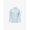 Tom Ford Mens Sky Blue Pointed-collar Long-sleeves Woven Shirt In Blue