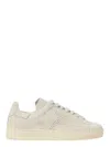 Tom Ford Leather Warwick Sneakers Rubber Sole Perforated Detailing In Nude & Neutrals