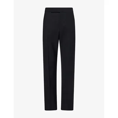 Tom Ford Mens Tailored Straight-leg Wool Trousers Black
