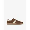 Tom Ford Suede Sneakers With Contrast Stripe And Rubber Sole In Brown