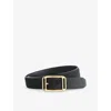 Tom Ford Mens Black Branded-buckle Suede Belt In Black