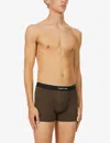 Tom Ford Branded-waistband Fitted Stretch-cotton Trunks In Military Green