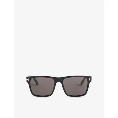 Tom Ford Mens Shiny Black Calder Acetate Sunglasses In Blue