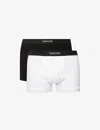 Tom Ford Logo Waistband Boxer Brief In Black/white