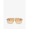 Tom Ford Kemp Sunglasses In Shiny Yellow