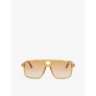 Tom Ford Kemp 59mm Navigator Sunglasses In Yellow