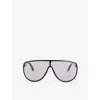 Tom Ford Mens Ft1182 Achilles Pilot-frame Acetate Sunglasses Shiny Black In Shiny Black