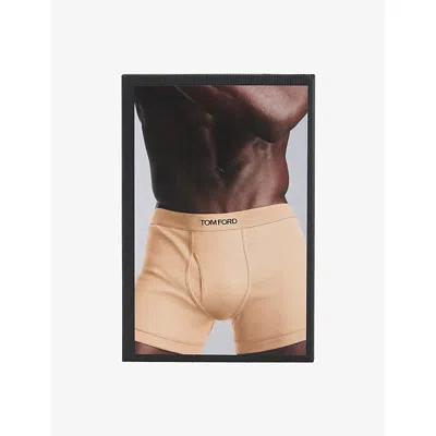 Tom Ford Mens Dark Sapphire Logo-waistband Classic-fit Stretch Cotton-jersey Boxers Xs