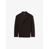 Tom Ford Mens Deep Chocolate Notch-lapels Relaxed-fit Cashmere-blend Blazer In Brown