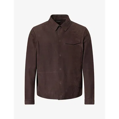 Tom Ford Mens  Nubuck Suede Leather Jacket In Brown