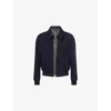 Tom Ford Mens Pointed-collar Double-face Twill Wool Jacket Navy In Blue