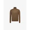 Tom Ford Mens Taupe Roll Neck Slim-fit Wool Top In Brown