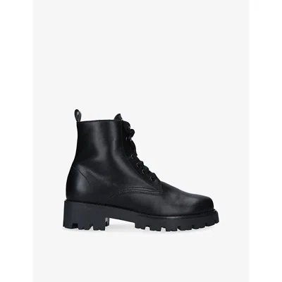 Tom Ford Mens  Round-toe Leather Ankle Boots In Blue