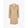 Tom Ford Mens Sahara Single-breasted Notched-lapel Wool-blend Coat In Sahara