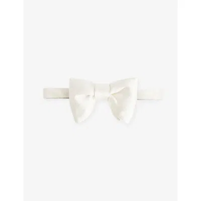 Tom Ford Mens White Adjustable Silk Bow Tie