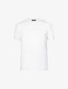 Tom Ford Mens White Brand-embroidered Crewneck Cotton-blend T-shirt In White
