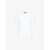 Tom Ford Mens White Crewneck Short-sleeve Cotton-blend Stretch-jersey T-shirt
