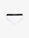 Tom Ford Mens White Logo-print Slim-fit Stretch-cotton Briefs Xxl