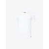 Tom Ford Mens White Regular-fit Crewneck Stretch-cotton T-shirt